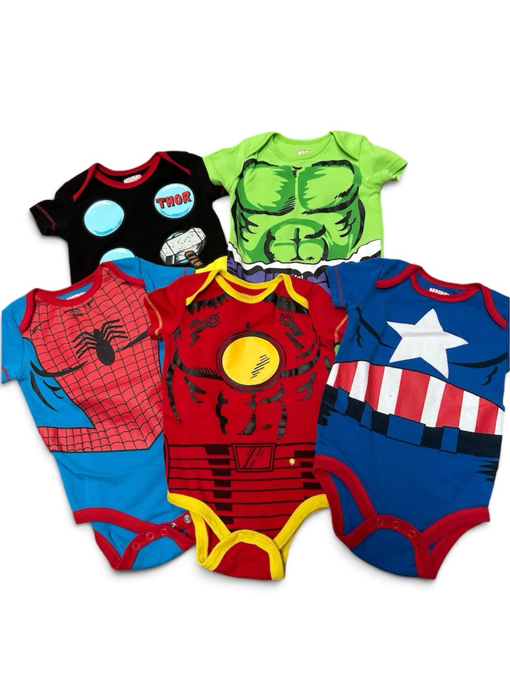 Marvel boy short sleeve bodysuits lot. Size 18M
